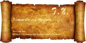 Tomanóczy Noémi névjegykártya